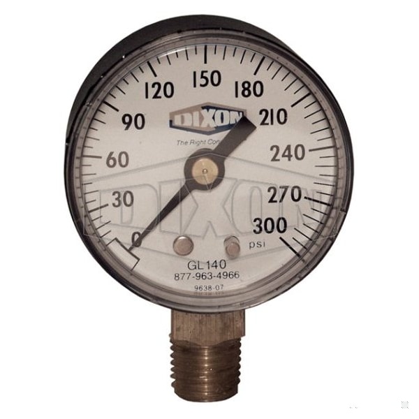 Standard Dry Gauge, 0 to 30 psi, 1/4 in Connection, 2-1/2 in Dial, +/- 3-2-3 %
